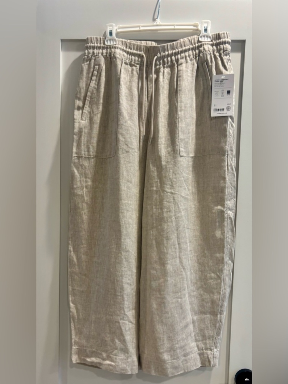 NWT, Athleta, Barrel Wide-Leg, Linen Blend Pants